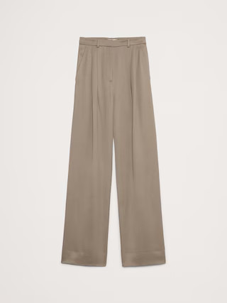 Soho High-Rise Wide-Leg Italian Satin Pant | Banana Republic | Banana Republic (US)