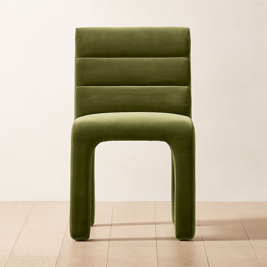Castell Modern Green Velvet Channel Tufted Dining Chair + Reviews | CB2 | CB2