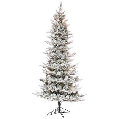 Vickerman Slim Flocked Kiana Pine Artificial Christmas Tree | Target