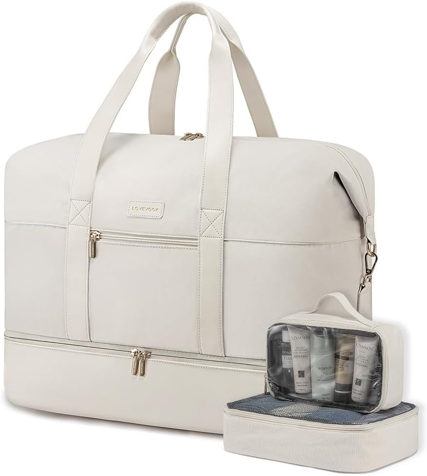 LOVEVOOK Weekender Bag, Large Travel Duffel Bag for Women with 2 Packing Cubes, Carry on Overnigh... | Amazon (US)