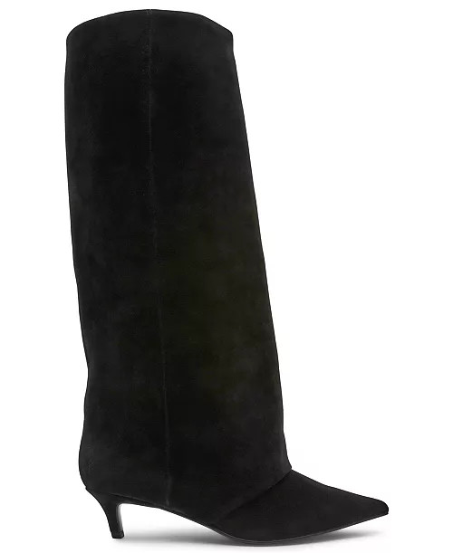 Steve Madden Women's Luca Slouchy Kitten-Heel Dress Boots, Regular & Wide Calf - Macy's | Macy's