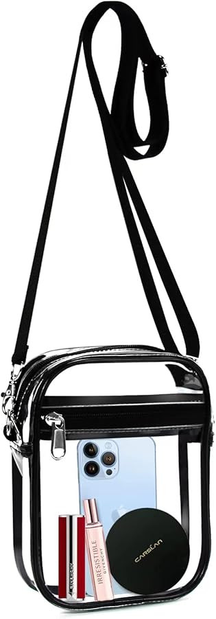 Clear Bag Stadium Approved, Clear Crossbody Purse Bag with Front Pocket for Concerts Sports Event... | Amazon (US)