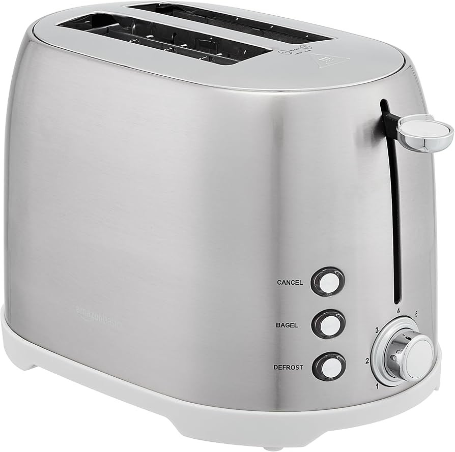 Amazon Basics 2 Slice Cool Touch Stainless Steel Toaster with 7 Browning Settings, Extra Wide Slo... | Amazon (US)