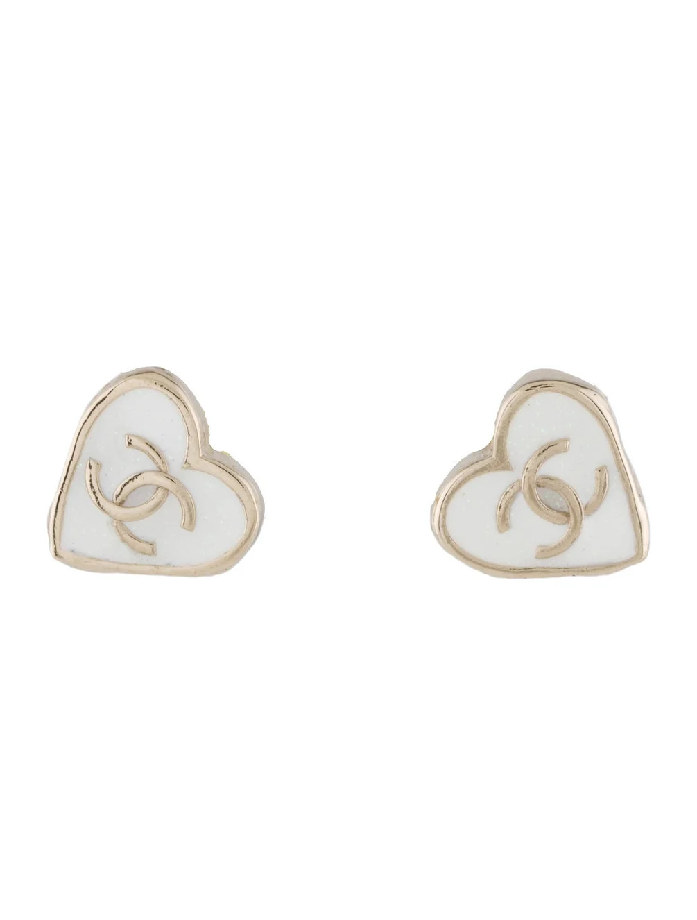 2025 Resin CC Heart Stud Earrings | The RealReal