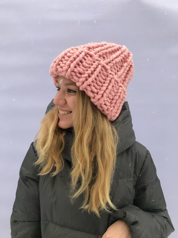 Chunky knit hat, helsinki hat, trendy oversized knit beanie, giant knitting, winter hat, super wa... | Etsy (US)
