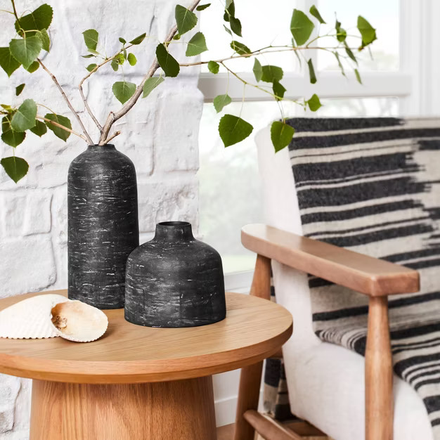 Distressed Ceramic Vase Dark Gray - Hearth & Hand™ with Magnolia | Target