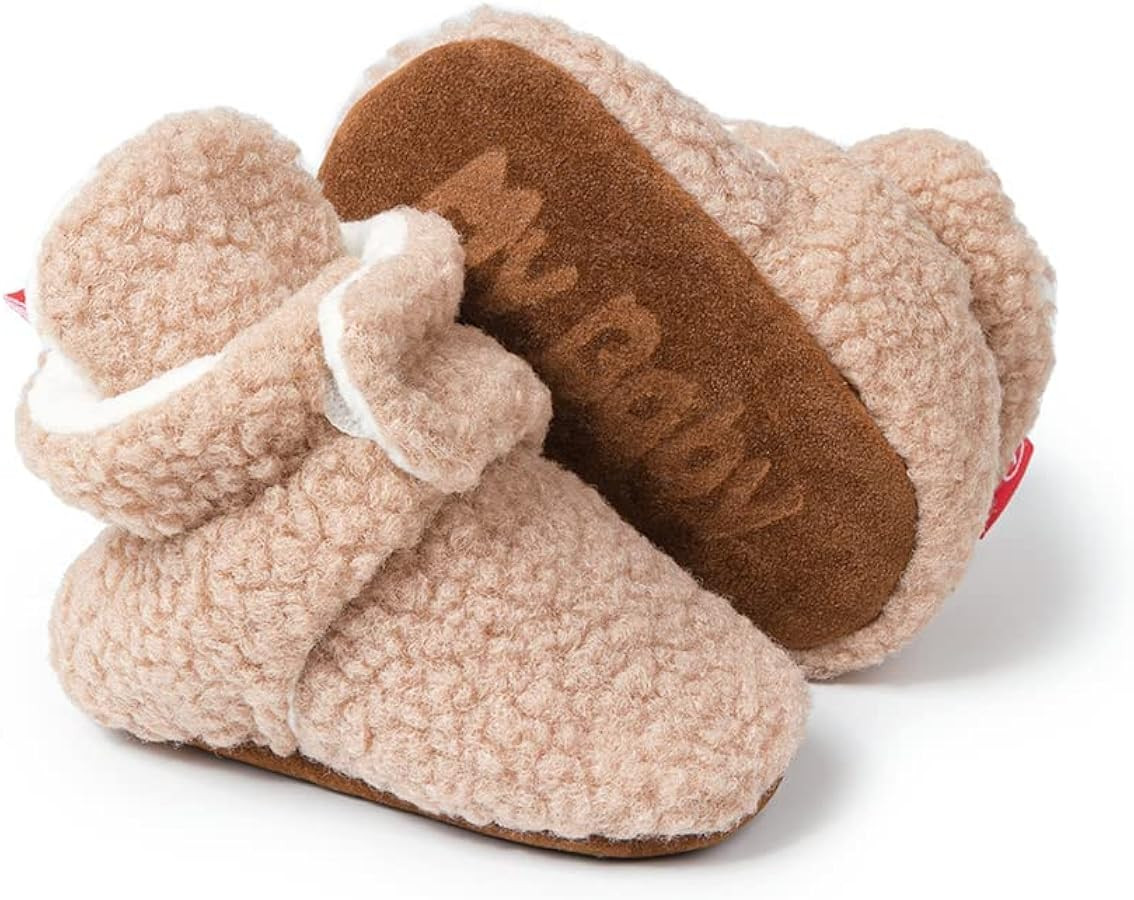 Sonsgae Newborn Infant Baby Boys Girls Cotton Fleece Booties Winter Warm Ankle Boots Soft Non-Sli... | Amazon (US)