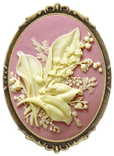 Yspace Hummingbird Brooch Pin Shield Decor Antique Brass Cameo Fashion Jewelry Pouch for Gift (Flower Bouquet) | Amazon (US)