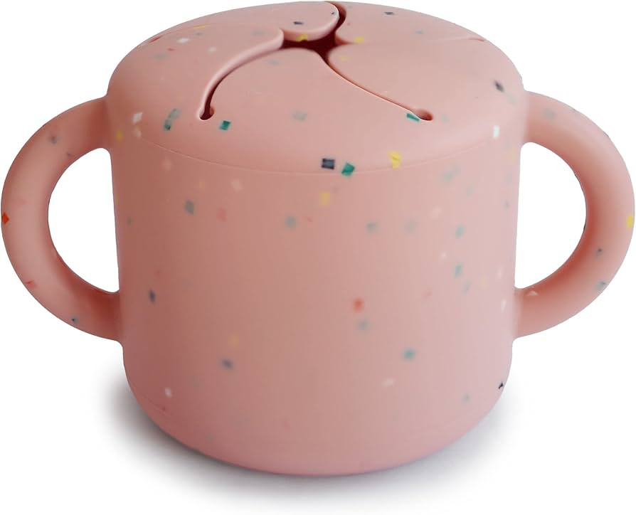 mushie Silicone Snack Cup | Spill Proof Food Container for Toddler and Baby (Powder Pink Confetti... | Amazon (US)