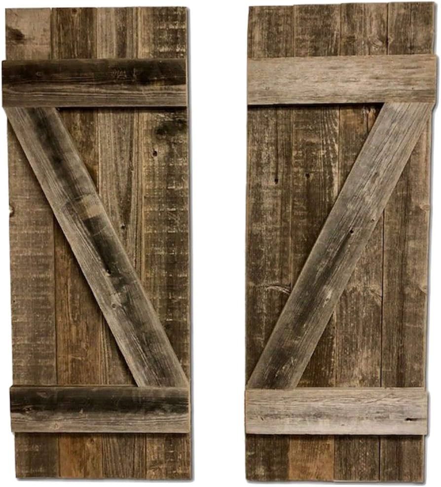 BarnwoodUSA | Rustic Farmhouse Window Shutters (Set of 2) | Made of 100% Reclaimed and Recycled W... | Amazon (US)