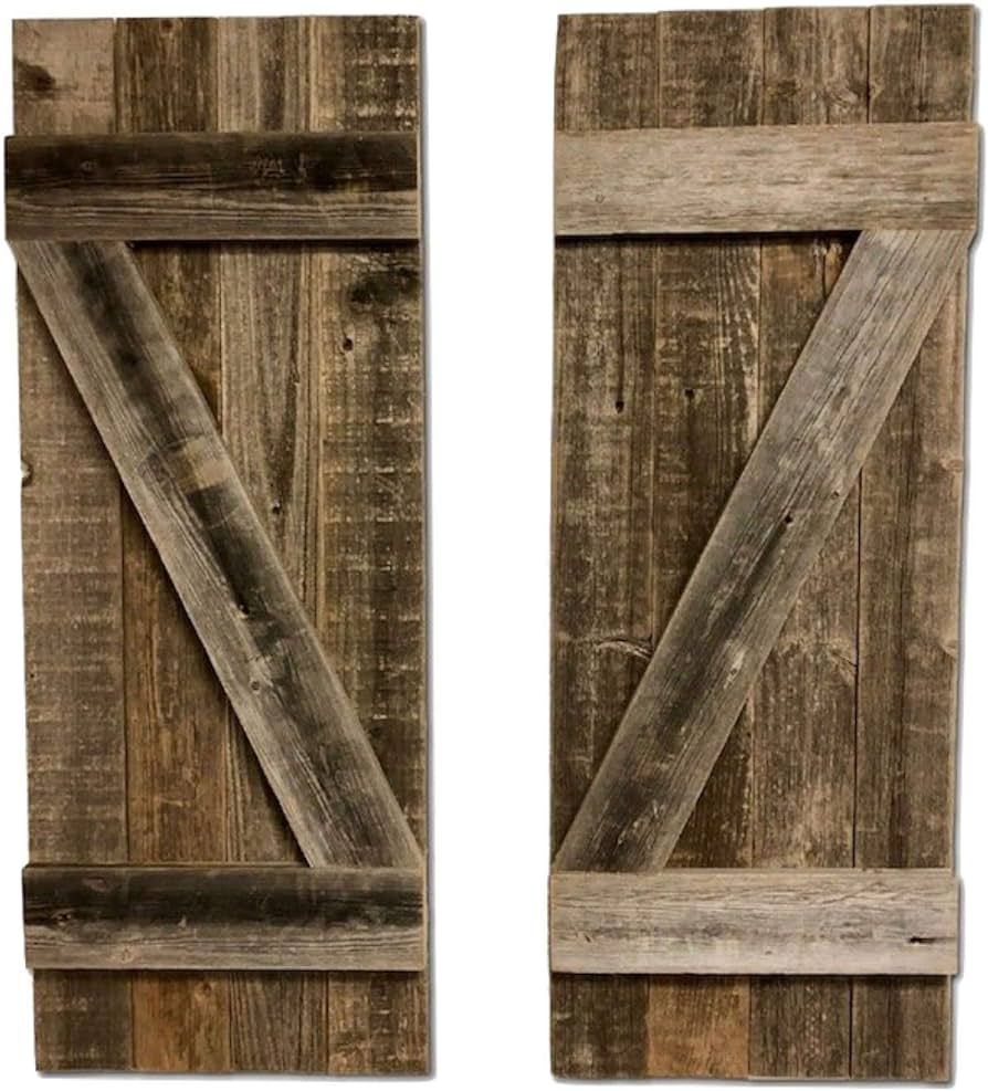 BarnwoodUSA | Rustic Farmhouse Window Shutters (Set of 2) | Made of 100% Reclaimed and Recycled W... | Amazon (US)