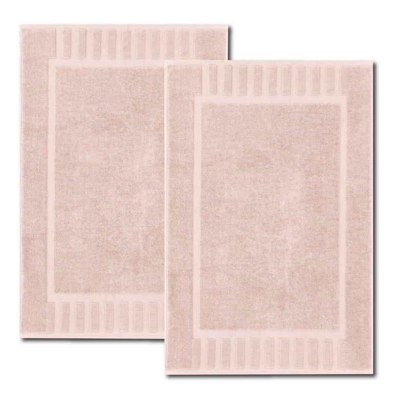 White Classic Luxury Bath Mat Towel Set - 22x34, Pink, 2 Pack | Walmart (US)
