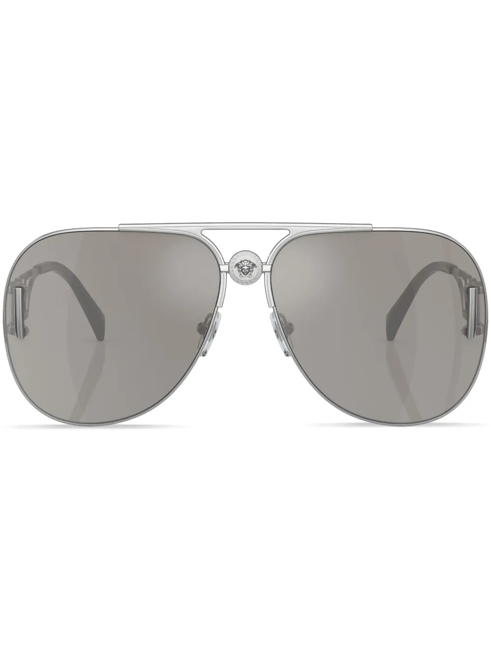 Versace Eyewear Medusa Aviator Sunglasses | Silver | FARFETCH | Farfetch Global