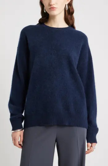 Nordstrom Brushed Cashmere Sweater in Navy Night at Nordstrom Rack, Size Medium | Nordstrom Rack