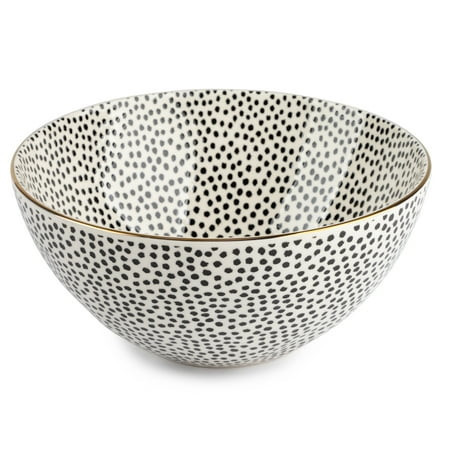 Thyme & Table Dot Large Ceramic Bowl Black and White | Walmart (US)