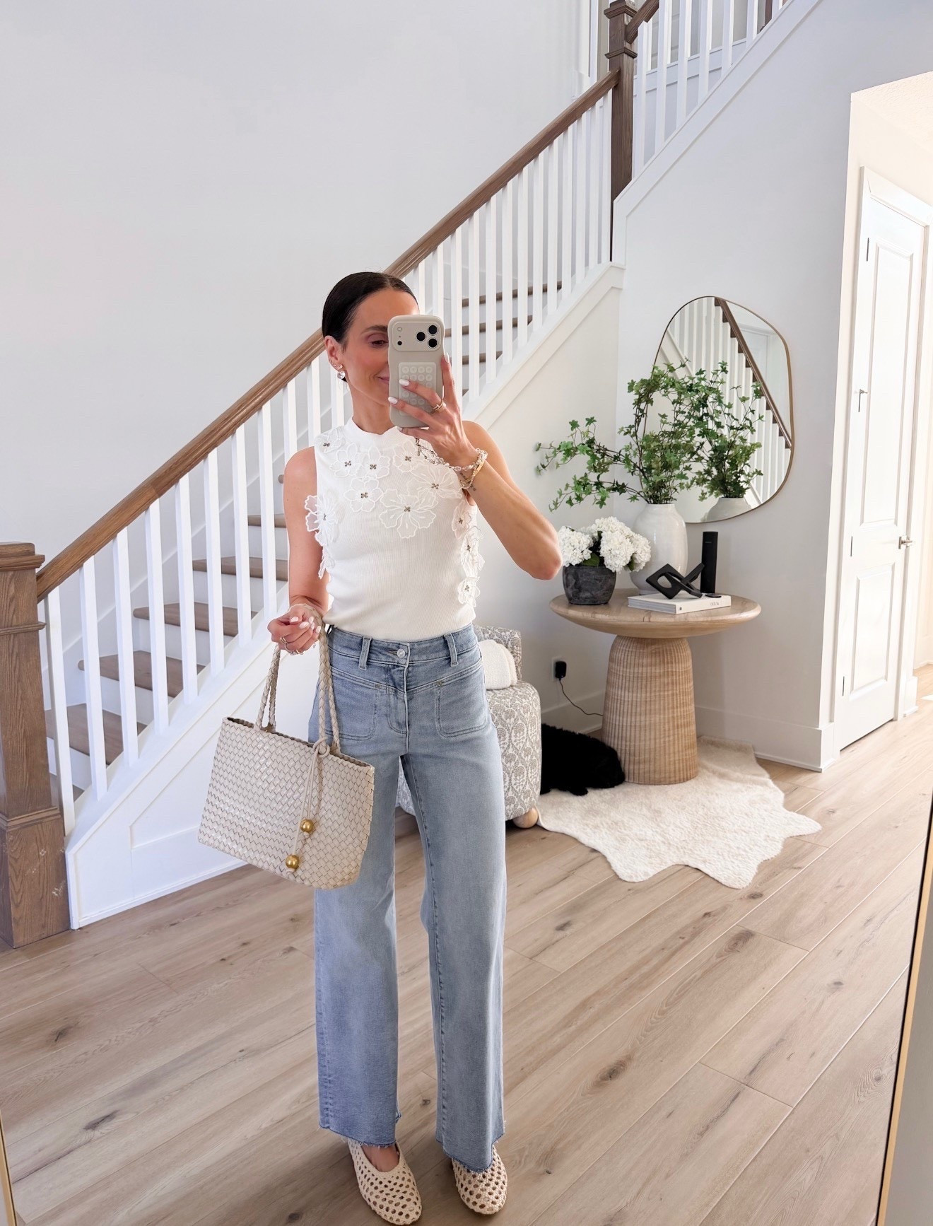 Floral top, flower top, elevated spring outfit, spring date night outfit, everyday denim, white flats, Annabrstyle

#LTKootd #LTKSeasonal #LTKgrwm