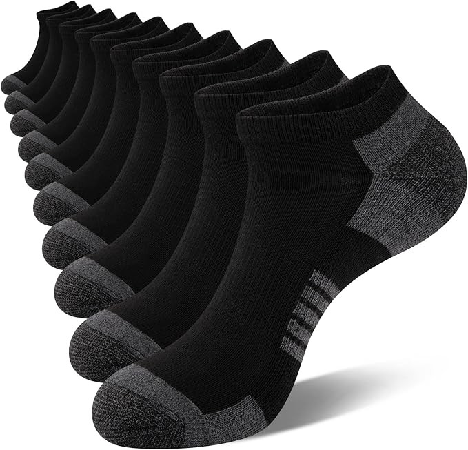 COOVAN 10 Pairs Mens Ankle Socks Men 10 Pack Low Cut Comfort Cushion Casual Socks | Amazon (US)