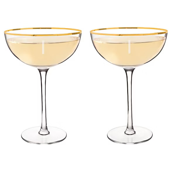 2ct "I" Couple Flutes Gold Rim | Target