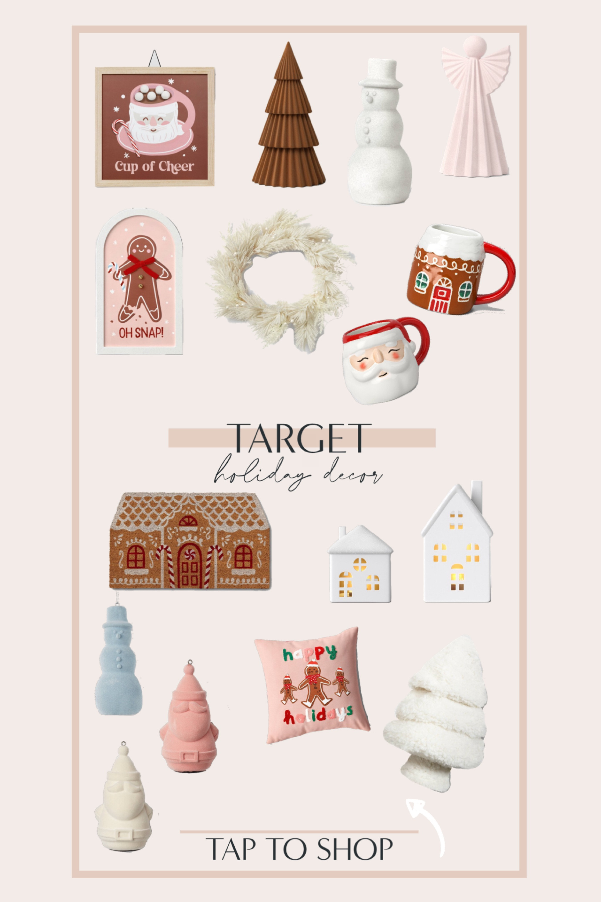 Target Christmas/ Holiday decor 2023 🤎🎅🏻 Pink Christmas Neutral Christmas Target Finds Gingerbread decor pink decor flocked ornaments 

#LTKHoliday #LTKHolidaySale #LTKfindsunder50