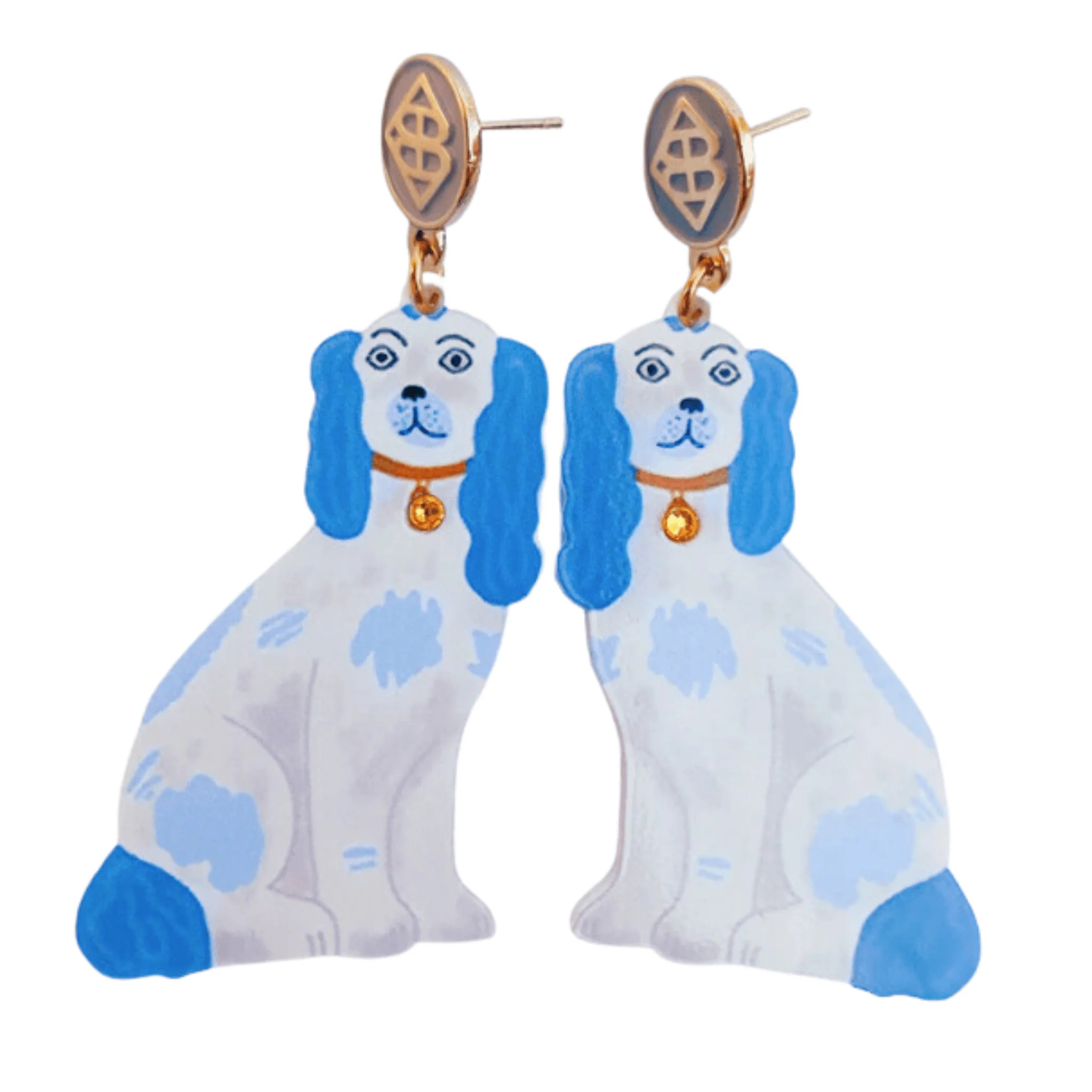 Grandmillennial Collection Staffordshire Spaniel Earrings | FairleyFancy