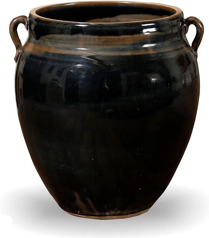Artissance AM82580003 11" H Black Porcelain Glazed Obsidian w/Two Handles, Home and Garden Vase (... | Amazon (US)