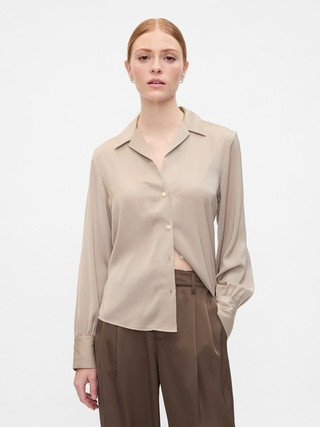 Relaxed Satin Shirt | Gap Factory