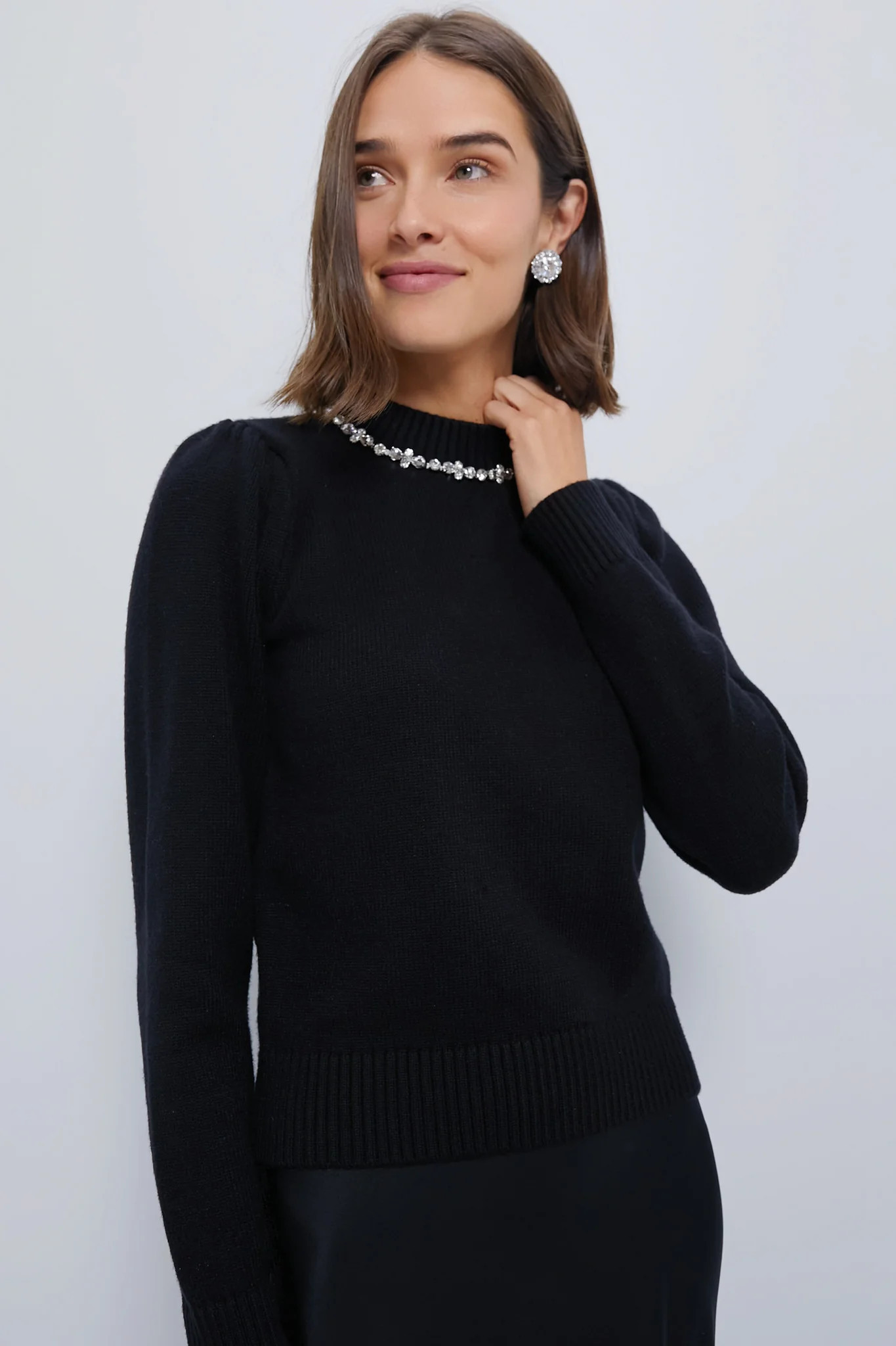 Black Bejeweled Lucy Sweater | Tuckernuck (US)