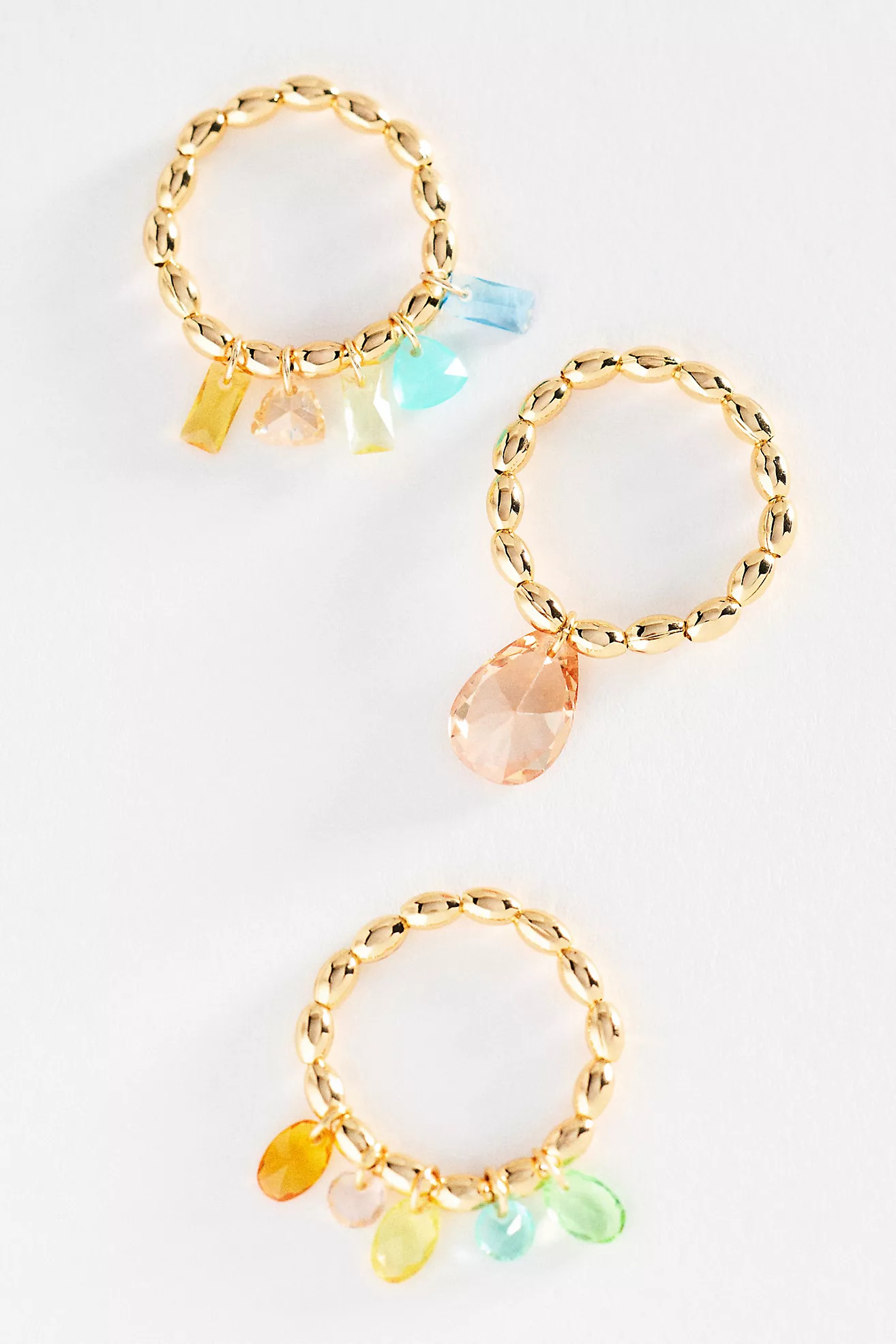 Crystal Stretch Rings, Set of 3 | Anthropologie (US)