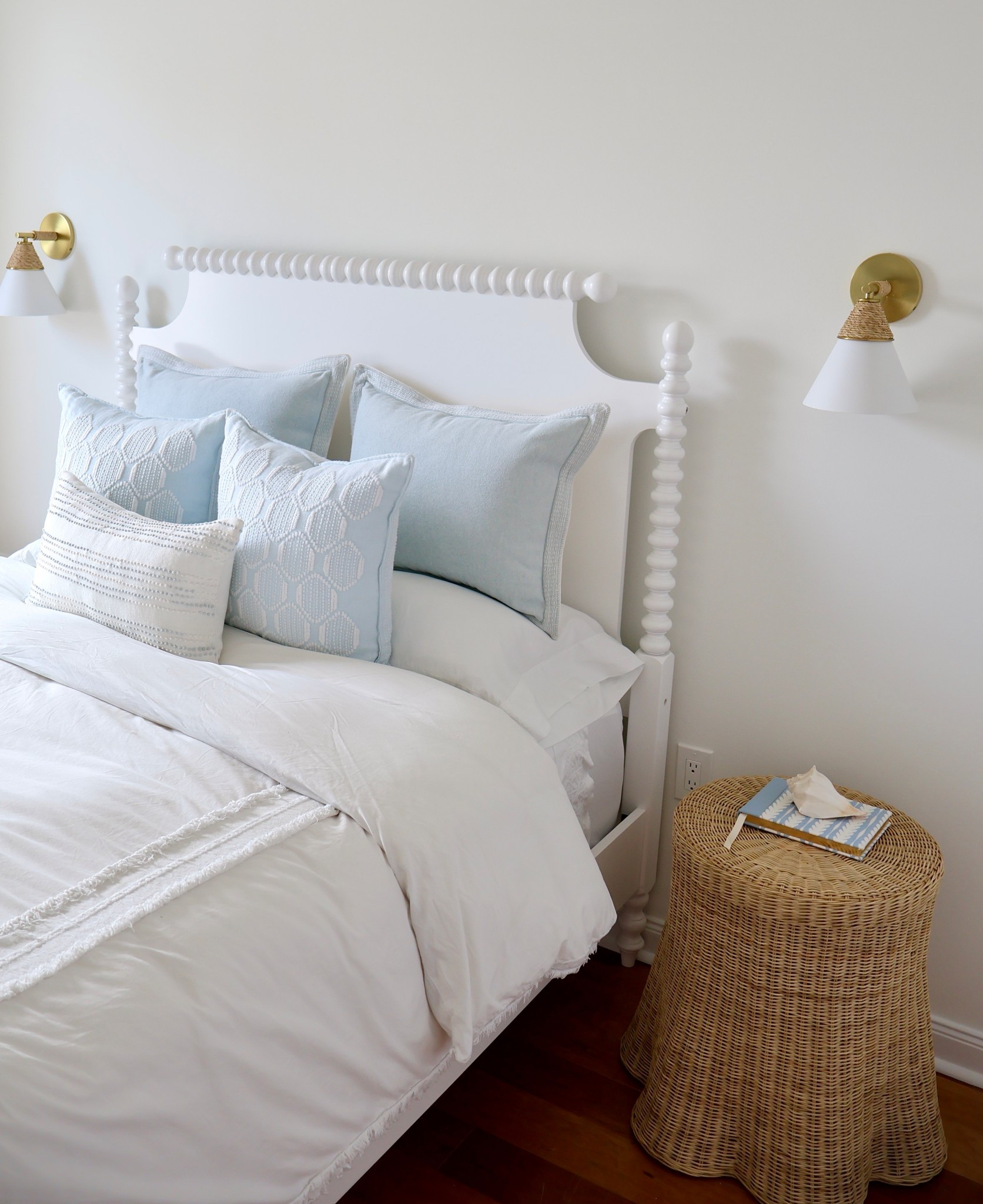 Classic Coastal Bedroom Furniture from Wayfair! Accent pillows from Serena & Lily

White and Blue Bedroom, Coastal Guest Bedroom, Bedroom Decor, Rattan Furniture, Home Refresh

#LTKStyleTip #LTKHome #LTKSaleAlert