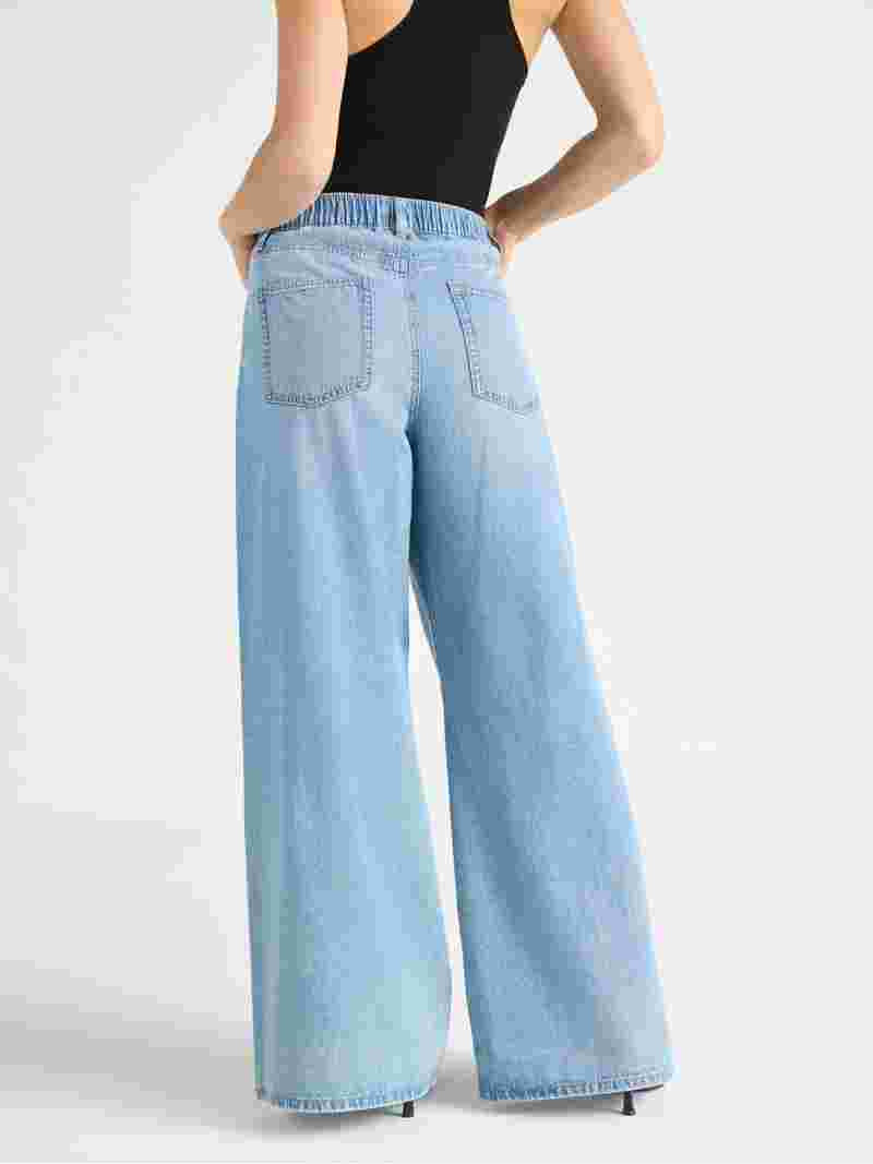 Scoop Women's and Women’s Plus High Rise Baggy Wide Leg Jeans, Sizes 0-28W, Short & Long Length... | Walmart (US)