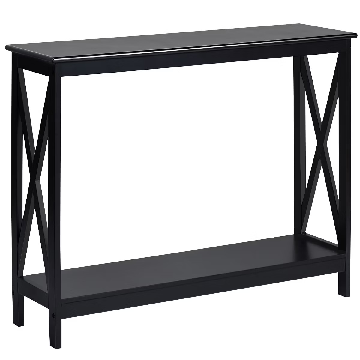Costway 2-Tier Console Table x-Design Bookshelf Sofa Side Accent Table w/Shelf White\ Black\Espre... | Target