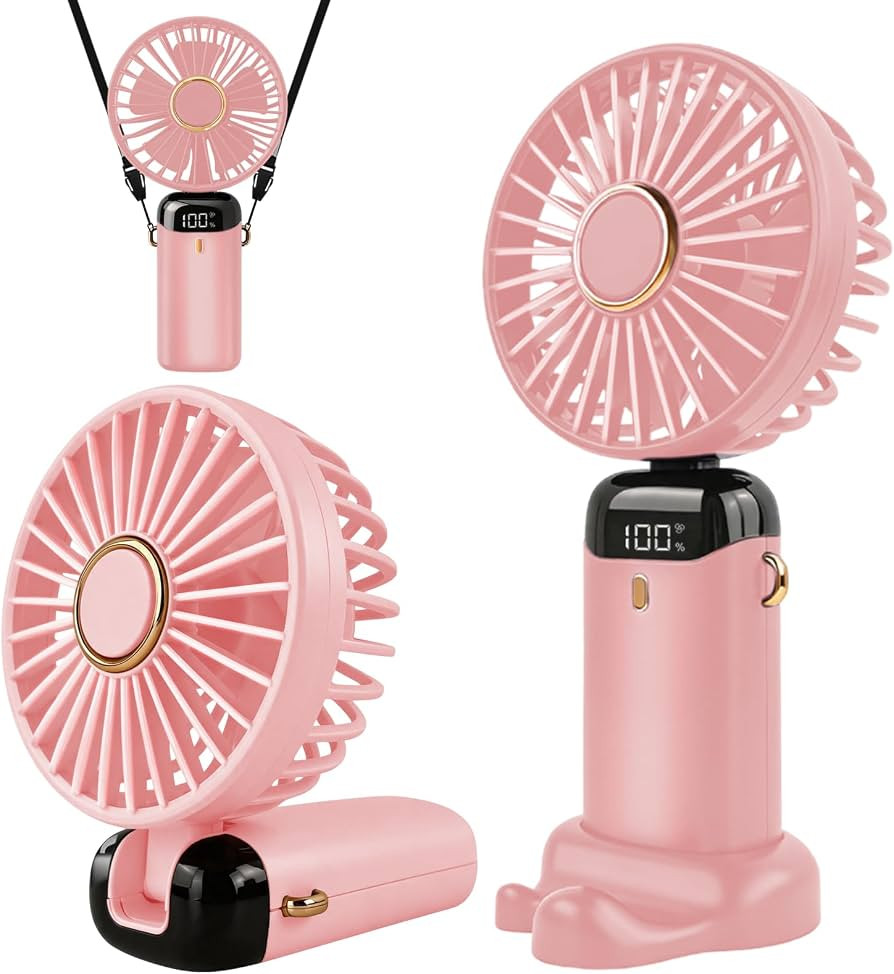 Jsdoin Hand Held Fan,Portable Handheld USB Rechargeable Fans with 5 Speeds,Battery Operated Mini ... | Amazon (UK)