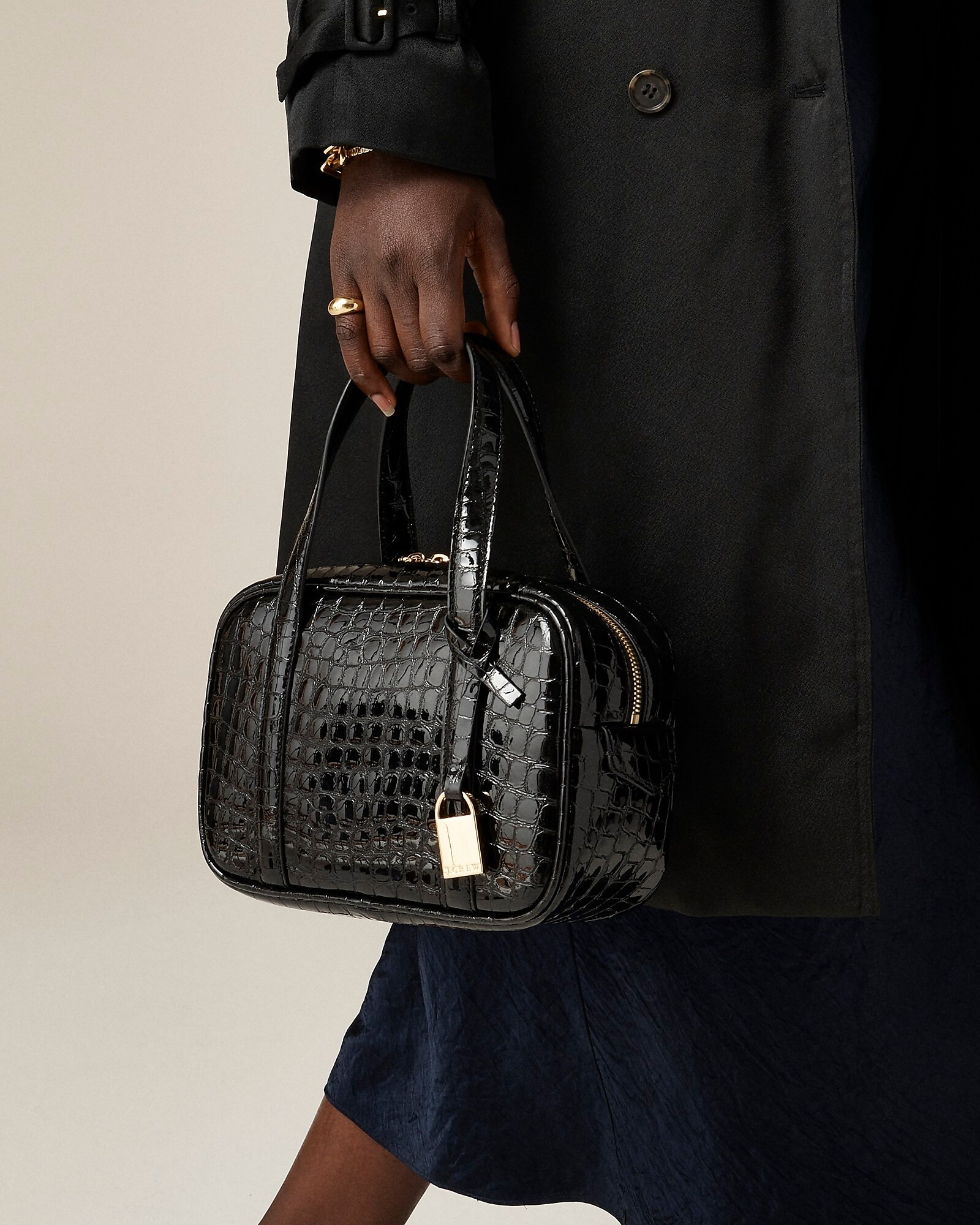 Bowler bag in croc-embossed leather | J. Crew US