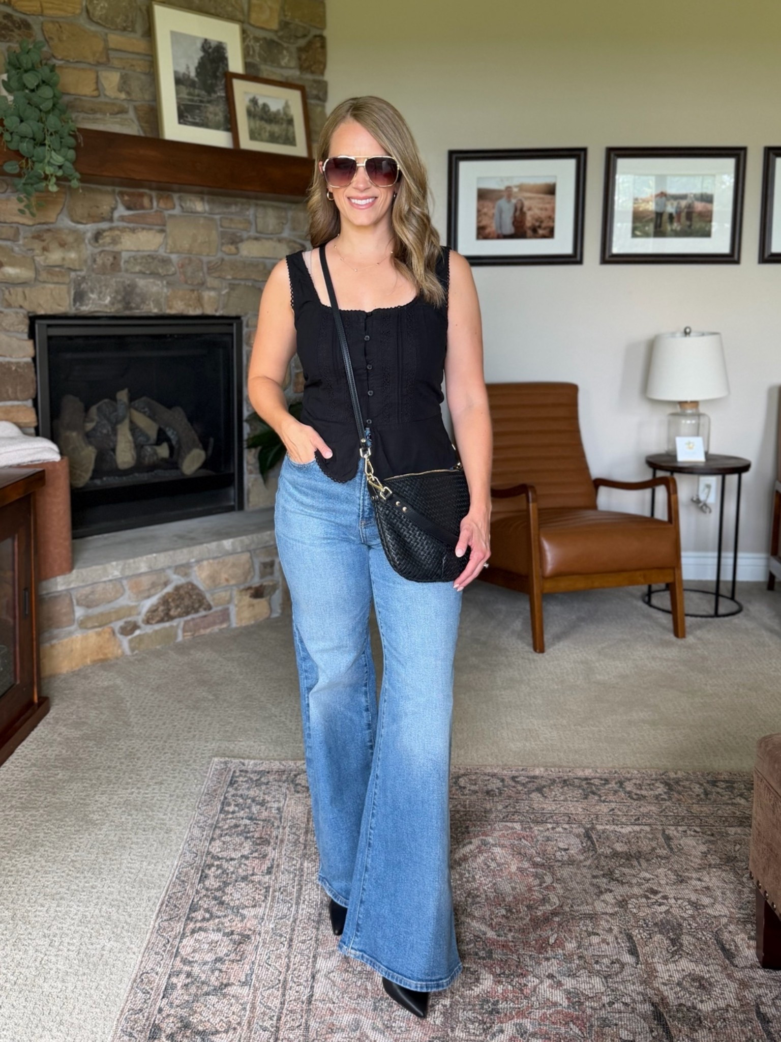 A great date night look as we transition to fall! I’m obsessed with the fit of these jeans- in a size 4

#LTKSeasonal #LTKOver40 #LTKPetite