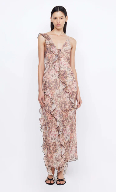 COURTNEY FRILL MAXI DRESS - VERSAILLES FLORAL | Bec & Bridge (Global)