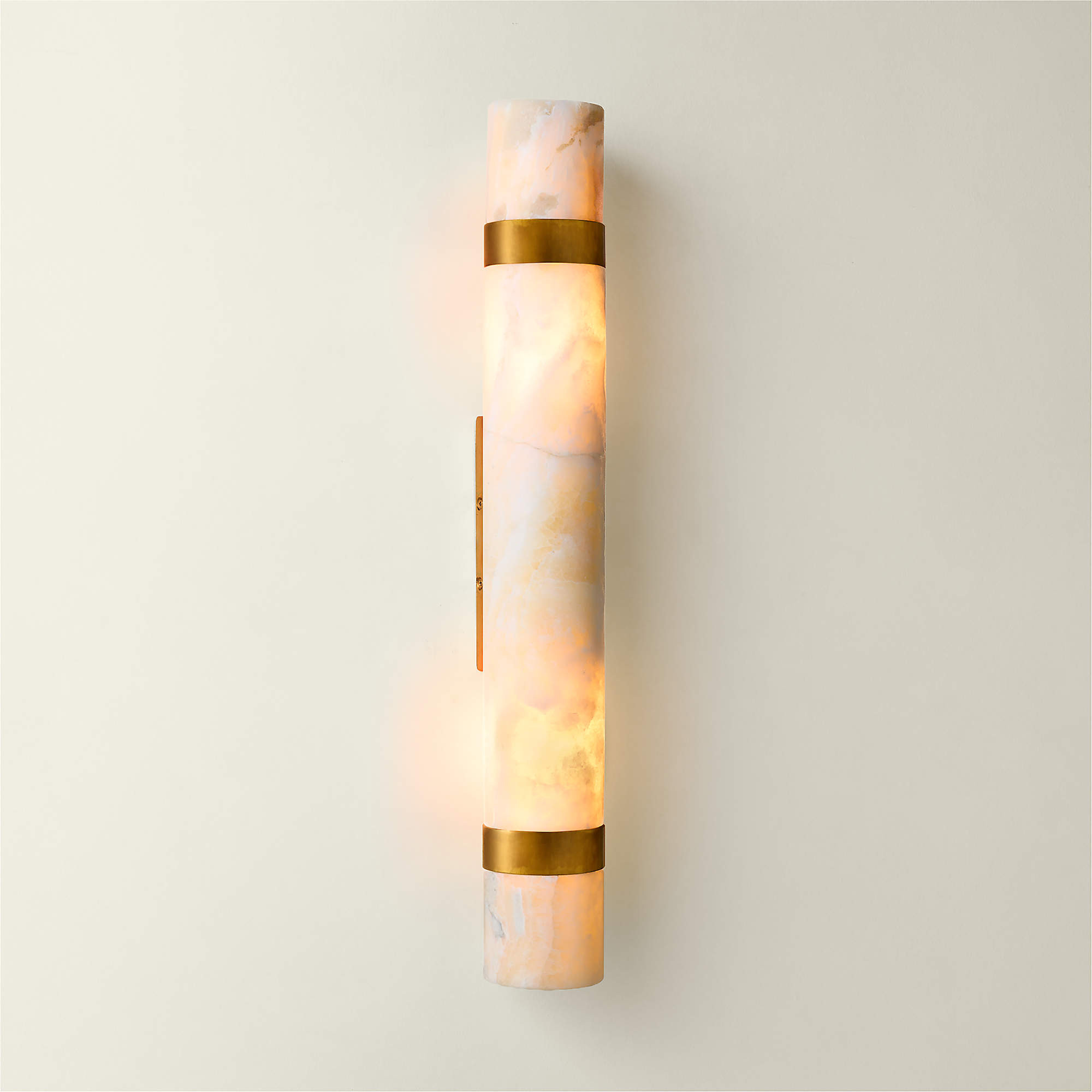 Natalia Onyx and Brass Double Wall Sconce Set of 2 | CB2 | CB2