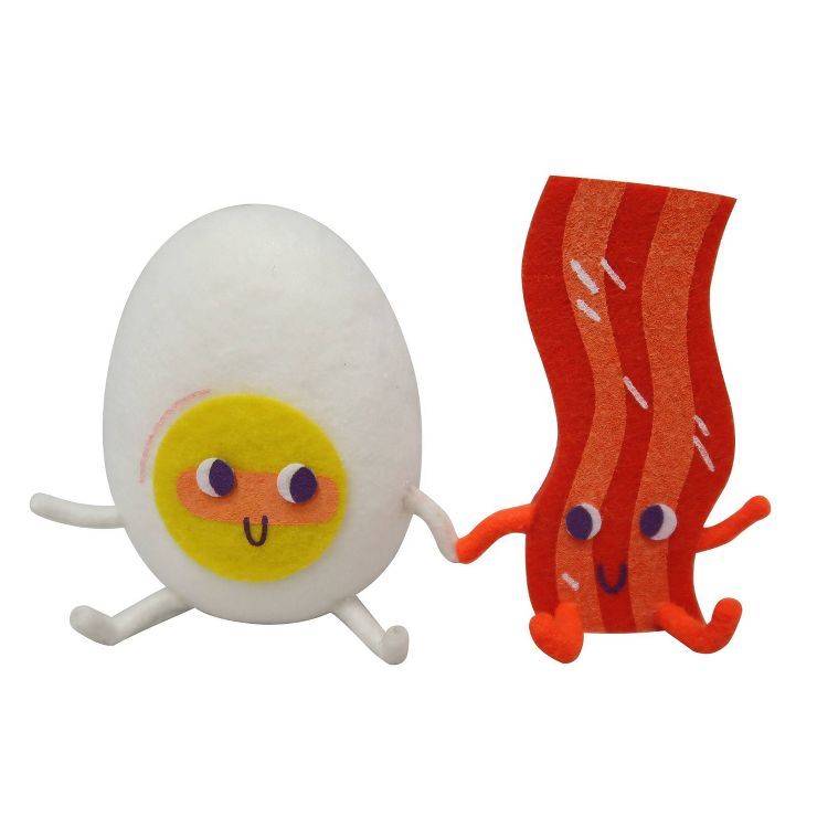 3.75" Felt Duo Valentine's Day Eggs & Bacon Decorative Figurines - Spritz™ | Target