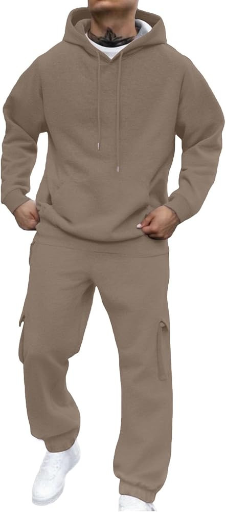 Men's Tracksuit 2 Piece Drawstring Hoodie Sweatsuits Jogging Suits Casual Outfits for Men | Amazon (US)