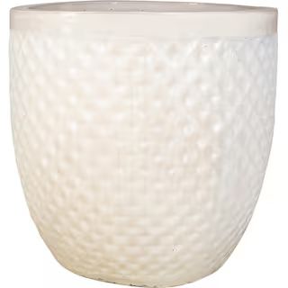 20 in. White Ceramic Hexham Garden Planter | The Home Depot