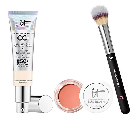 IT Cosmetics Glow with Confidence CC+ SPF 50 3-Pc Collection | QVC