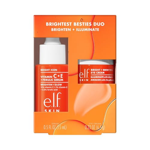 e.l.f. SKIN Brightest Besties Duo, Travel-Sized Skincare Set, Brightening Face Serum & Vitamin C Eye Cream, Boosts Radiance, Depuffs & Evens Skin Tone, Vegan & Cruelty-Free | Amazon (US)