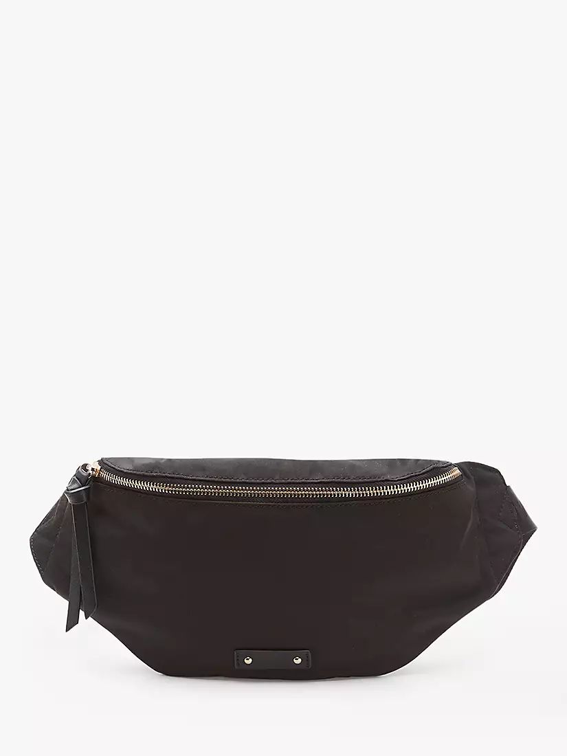 Mint Velvet Nylon Zip Bum Bag, Black | John Lewis (UK)