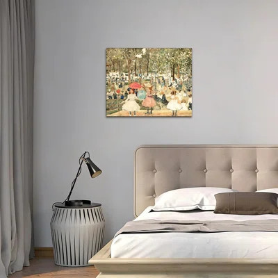 The Mall Green Canvas Wall Art, Impressionism Artwork - Great Living Room or Office Decor, 16L x 20W | Wayfair North America