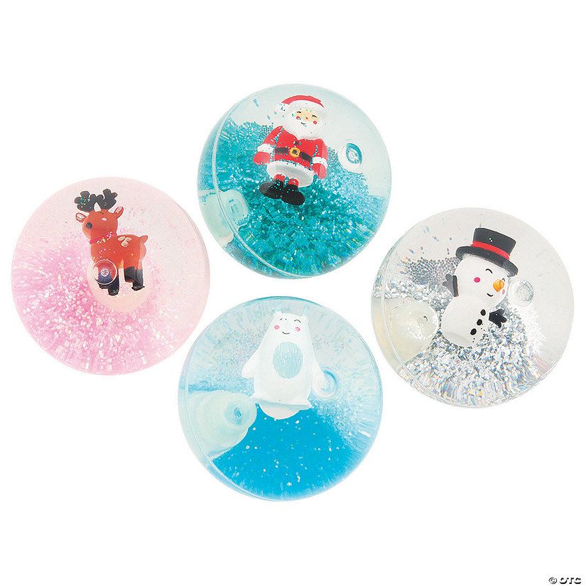 Christmas Glittered Water Bouncy Balls - 12 Pc. | Oriental Trading Company