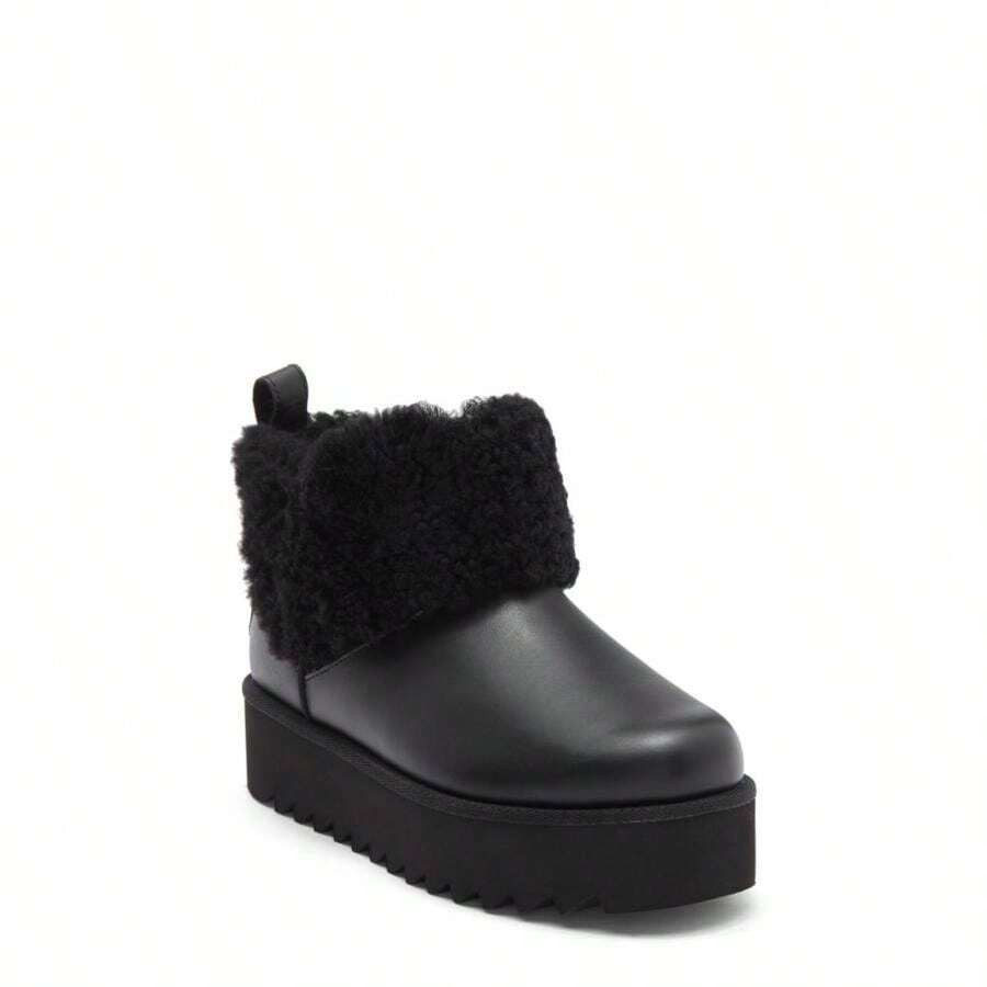 UGG Ultra Mini Alina Curled Genuine Shearling Platform Boot |  | Women Ankle Boots & Booties | SHEIN