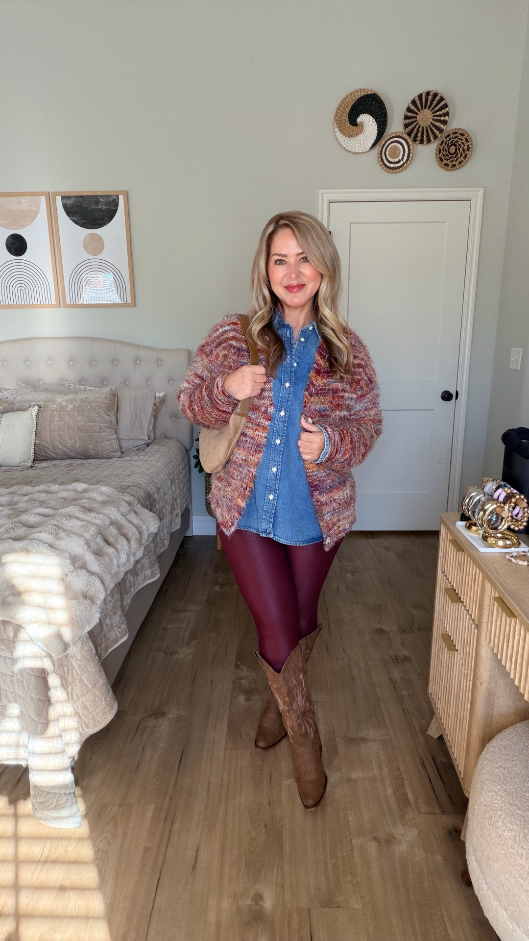 Wearing a large in everything 
Boots are tts 

#LTKPetite #LTKMidsize #LTKOver40