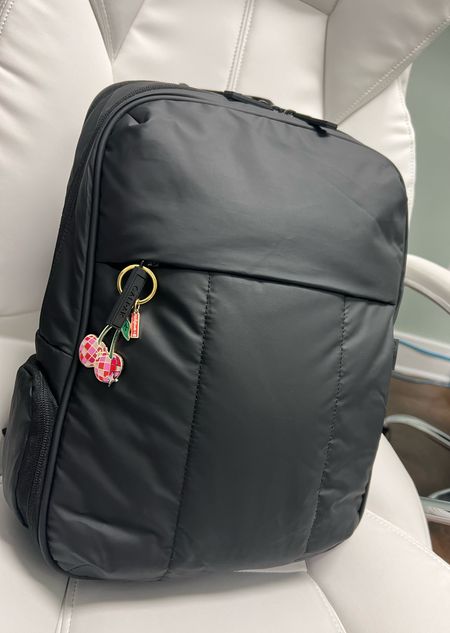 Favorite backpack & keychain 🖤🍒🪩