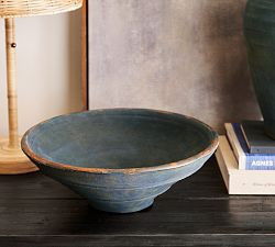 Indigo Artisan Handcrafted Decorative Bowl | Pottery Barn (US)