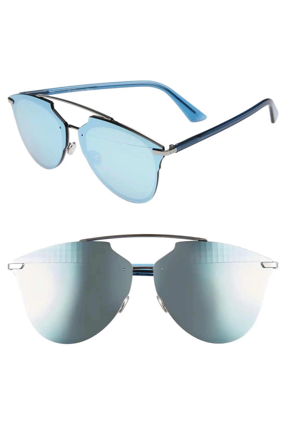 Reflected Prism 63mm Oversize Mirrored Brow Bar Sunglasses | Nordstrom
