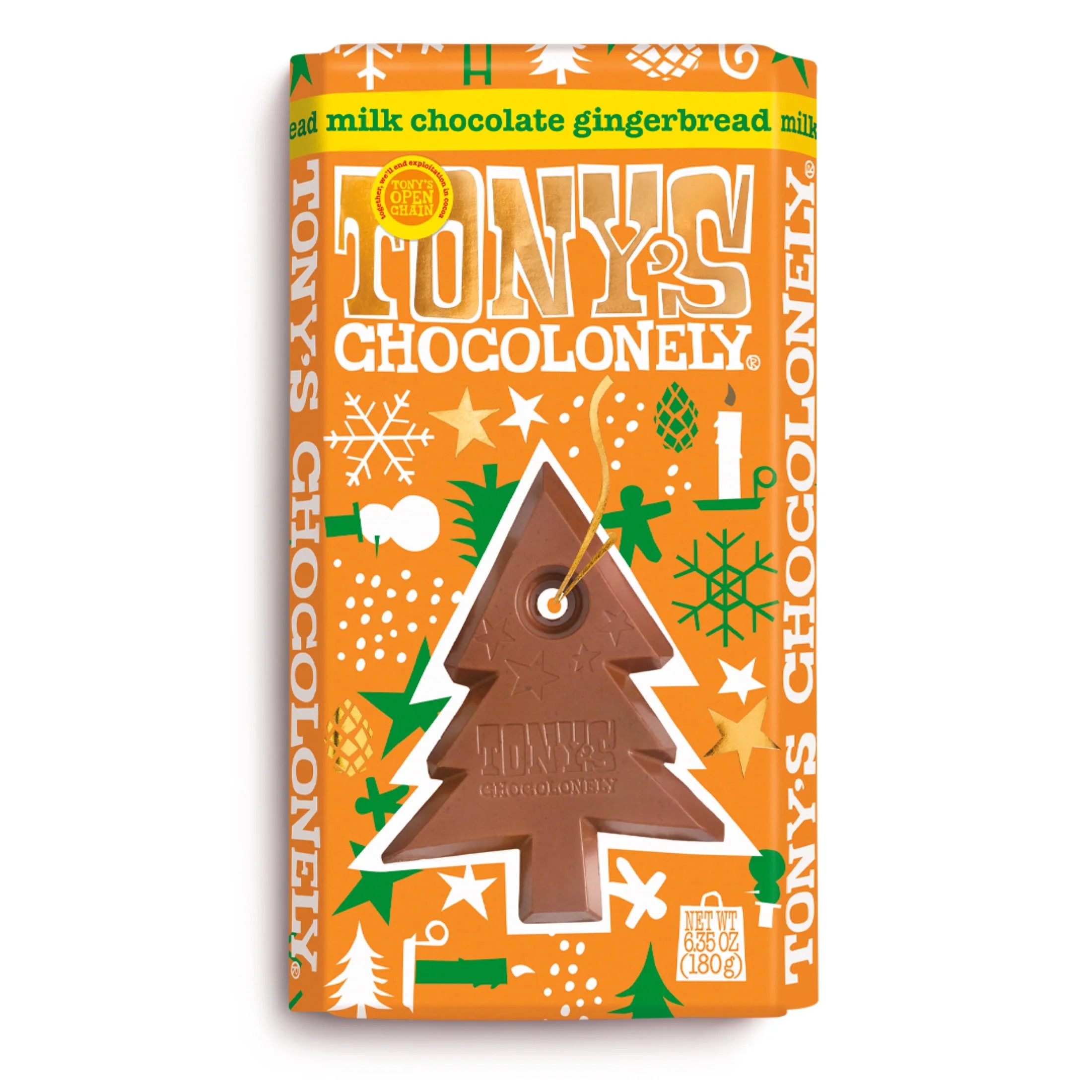 Tony's Chocolonely Milk Chocolate Gingerbread Bar,(1PACK), | Walmart (US)